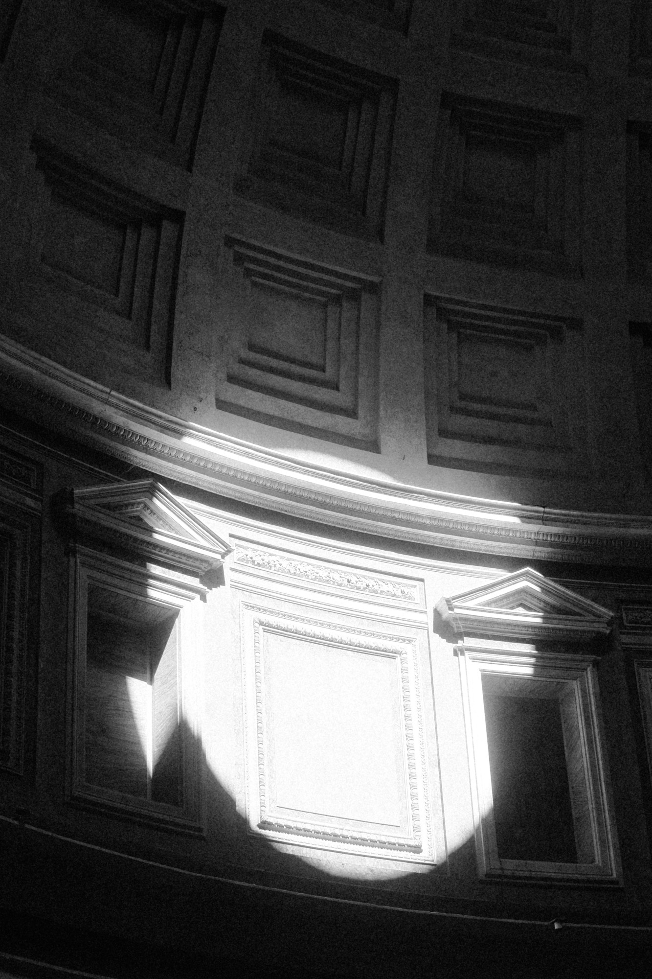 Black-and-white photograph of architectural light and shadow from Seeking Grace.